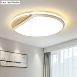 Circular Flush Mount Led Ceiling Light Fixture - Modern Acrylic Design 16.5’ Wide White/3 Color
