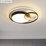 Circular Led Ceiling Light With Metallic Simplicity And Acrylic Diffuser - Flush Mount Black / Small