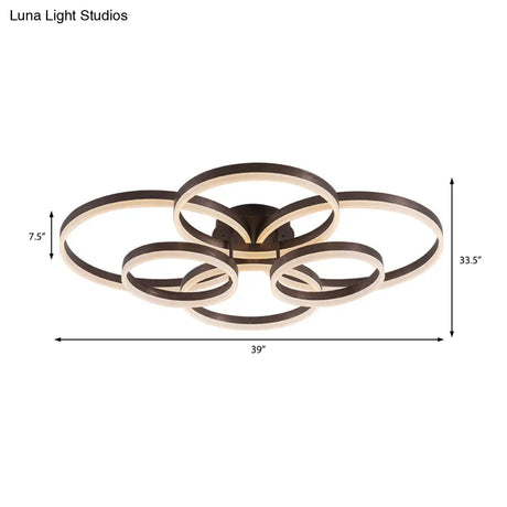Circular Led Flush Mount Ceiling Light For Study Room With Natural/Warm/White Lighting