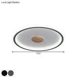 Circular Led Flushmount Ceiling Light In Black/Grey With Warm/White Lighting - 16.5/20.5 Diameter