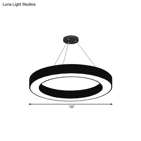 Circular LED Pendant Light in Black Lights