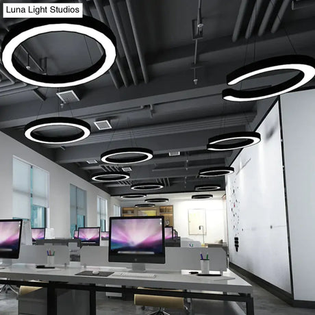 Circular LED Pendant Light in Black Lights