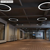 Minimalist Circle Led Pendant Light Kit - Office Hanging Lamp In Black Sizes: 16 23.5 47 /