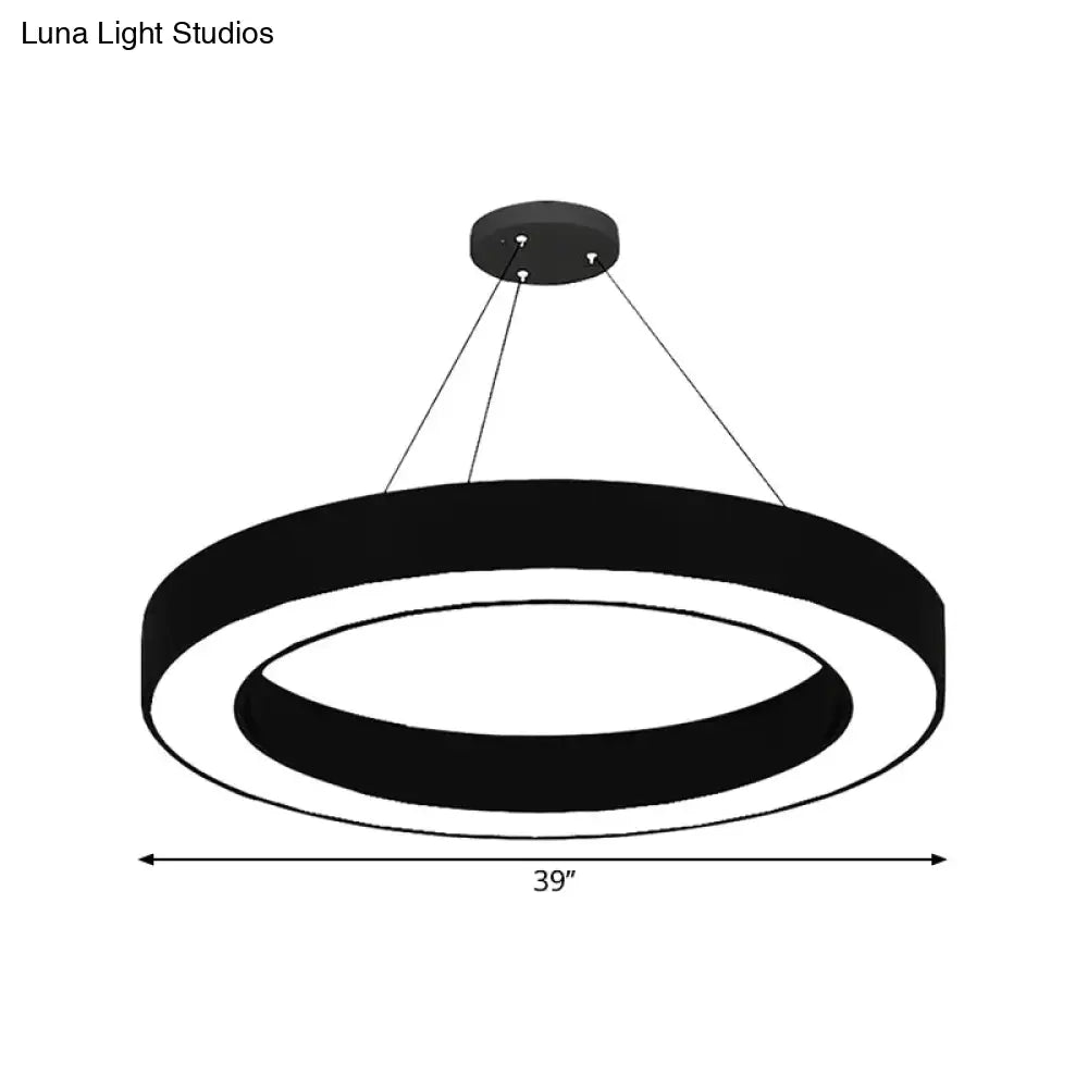 Circular LED Pendant Light in Black Lights