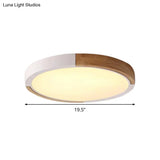 Circular Macaron Led Flush Mount Ceiling Light In 3 Colors And 2 Options 16’/19.5’ Wide