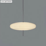 Circular Modernism Pendant Light With White Glass - 1-Bulb Dining Room Ceiling Fixture