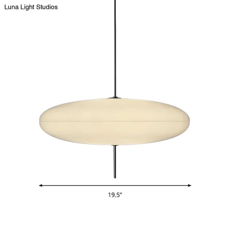 Circular Modernism Pendant Light With White Glass - 1-Bulb Dining Room Ceiling Fixture