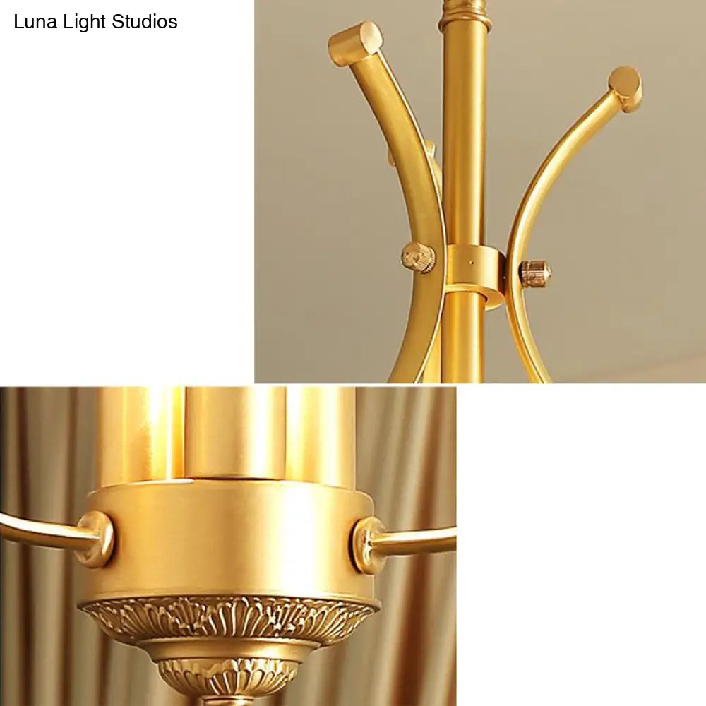 Classic 4-Light Gold Candle Chandelier - Dining Room Pendant Lighting With Metal