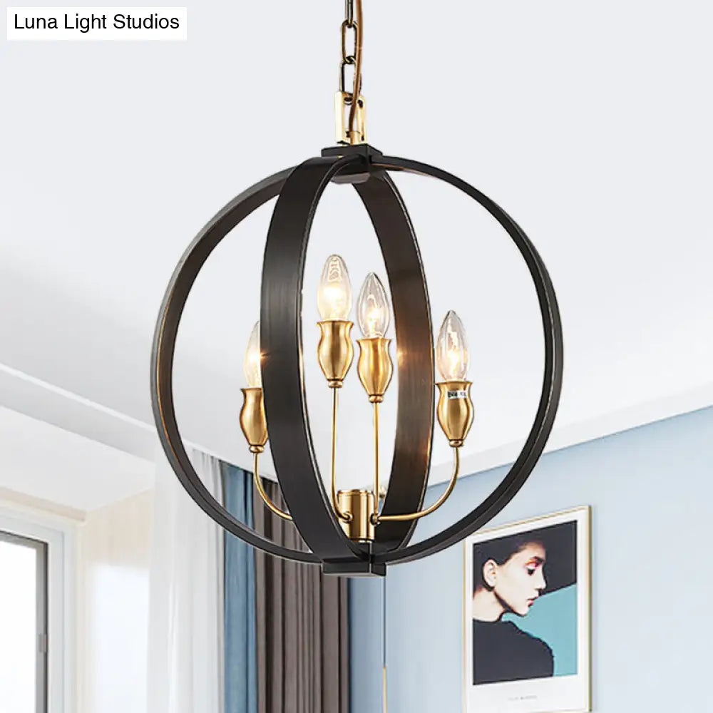 Classic Black Metal Chandelier - 4/8 Lights Ceiling Light Candelabra Style. Perfect For Living Room