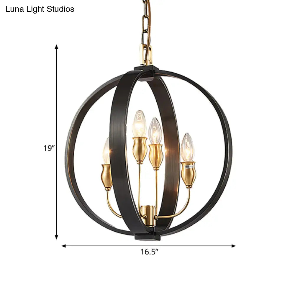 Classic Black Metal Chandelier - 4/8 Lights Ceiling Light Candelabra Style. Perfect For Living Room