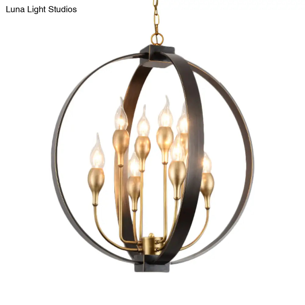 Classic Black Metal Chandelier - 4/8 Lights Ceiling Light Candelabra Style. Perfect For Living Room