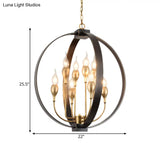 Classic Black Metal Chandelier - 4/8 Lights Ceiling Light Candelabra Style. Perfect For Living Room