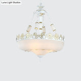 Classic Brass Pendant Ceiling Light With White Glass Basket Shade - 12/16 Led Ideal For Living Room