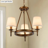 Classic Conical Chandelier - Fabric Shade Antique Brass Finish 3/6/8 Lights Perfect For Living Room