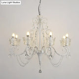 Classic Crystal Chandelier Pendant Light With Metallic Candlestick