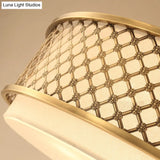 Classic Drum Metal Flush Mount Lamp Brass Finish 4/5 Lights 16’/19.5’ Wide Living Room Ceiling