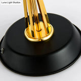 Classic Drum Reading Light Fabric Desk Lamp - Black Metal Base Bedroom Illumination Solution