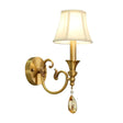 Classic Flared Wall Sconce In Gold With Crystal Drop - 1/2-Light Fabric Lamp 1 /