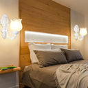 Classic Flower Wall Mount Light With Frost Glass And Ruffle Trim For Corridor 1 / White