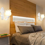 Classic Flower Wall Mount Light With Frost Glass And Ruffle Trim For Corridor 1 / White