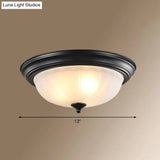 Classic Frosted Glass Dome Ceiling Light Fixture For Bedroom