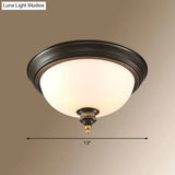 Classic Frosted Glass Dome Ceiling Light Fixture For Bedroom