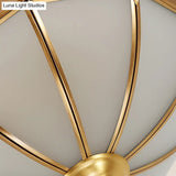Classic Glass And Brass Ceiling Mount Light Fixture