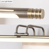 Classic Metal Led Bathroom Sconce In Bronze: White/Warm Light 21/26 W