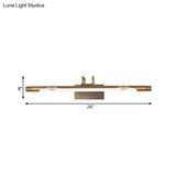 Classic Metal Led Bathroom Vanity Light In White/Warm With Bronze/Brass Sconce Available 3 Sizes