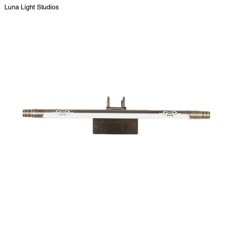 Classic Metal Led Bathroom Vanity Light In White/Warm With Bronze/Brass Sconce Available 3 Sizes