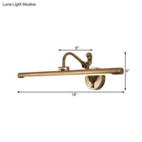 Classic Metal Led Bathroom Wall Light - Black/Antique Brass 14/18/23 W