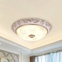 Classic Milk Glass Silver Led Flush Mount Ceiling Light 16’/19.5’ – Dome Hallway Lighting / 16’