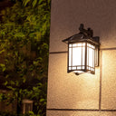 Classic Outdoor Solar Wall Lighting Fixture - House Shaped Aluminum Led Sconce Black /