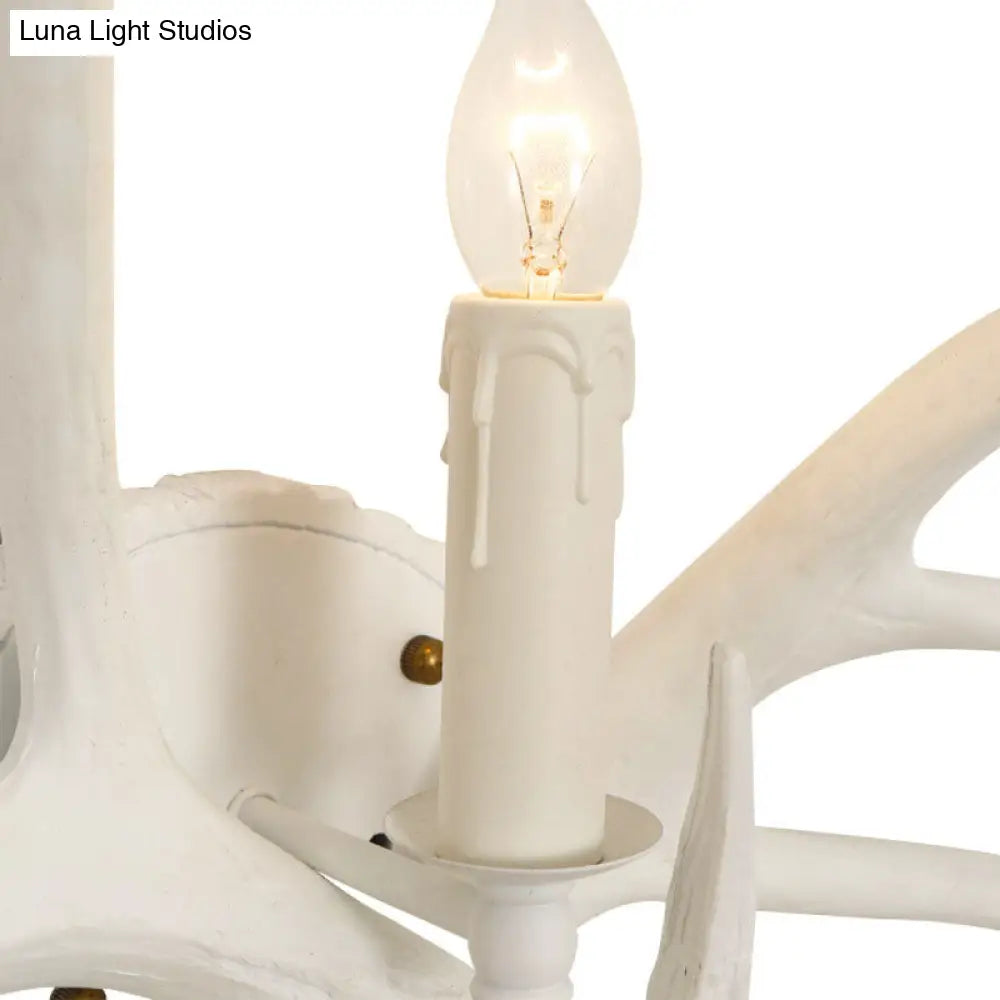 Classic Resin White Sconce Light Fixture - Wall Mounted 1-Light Open Bulb Design