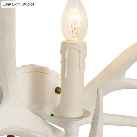 Classic Resin White Sconce Light Fixture - Wall Mounted 1-Light Open Bulb Design