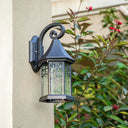 Classic Seedy Glass Wall Light: Pavilion Shape 1 Head Black