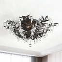 Classic Style Crystal Orb Gold/Black Semi - Flush Mount Leaf Ceiling Light For Bedroom - 10 Heads