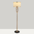 Classic Style Round Fabric Floor Lamp With 1 Head Brass Finish Ideal For Living Room Lighting