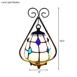 Classic Tiffany Desk Lamp With Grid Dome White/Orange Glass - Ideal For Living Room