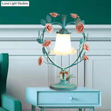 Classic White Glass Night Light With Heart Frame And Rose Design - Beige/Blue