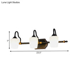 Classic White Glass Vanity Sconce - Wall Mounted Bathroom Light With Cup Shades 2/3/4 Lights
