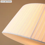 Classic White Semi Flush Mount Ceiling Fixture - 3/4 Lights With Drum Fabric Shade 16’/20’ Wide