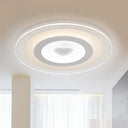 Clear Acrylic Ultra-Thin Flush Mount Ceiling Light - Simple Led Fixture For Living Room / 16.5’ Warm