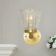 Clear Crystal Cone Wall Sconce In Modern Brass Design