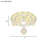 Clear Crystal Led Ceiling Light For Modernist Foyer - Flush Mount Fixture