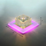 Clear Crystal Led Flush Mount Ceiling Light For Hallways And Corridors / 6’ Purple