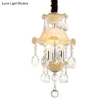 Clear Crystal Modernist Flower Chandelier Light - 3 Lights Ceiling Lamp