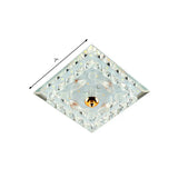 Clear Crystal Square Led Flush Mount Ceiling Light - Simple & Elegant 7/9.5 Wide Fixture