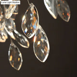 Clear Crystal Wall Mount Lamp With Brass Country Style - 2 Heads Bedside Lighting Fixture