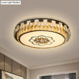 Clear Cut Crystal Blocks Flushmount Led Ceiling Lamp - Modern Stainless - Steel Design With Blossom